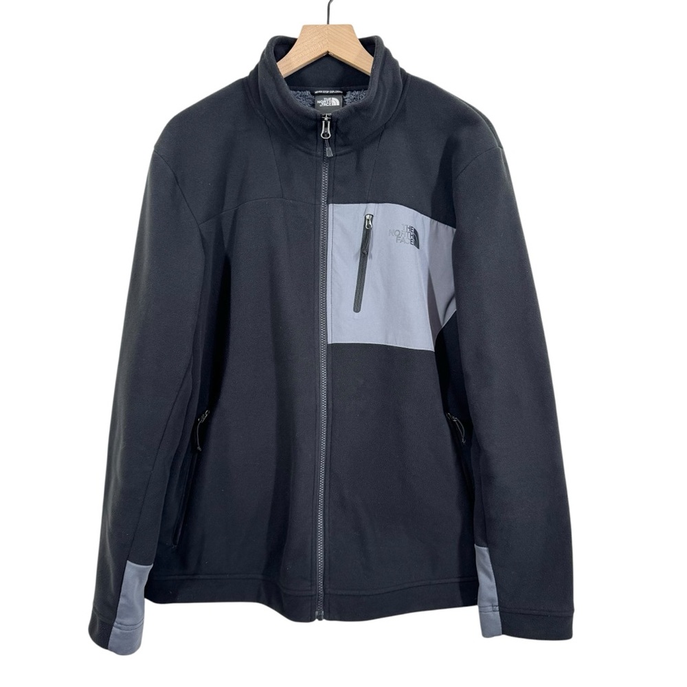 The North Face Mens Fleece Full Zip Jacket Size L Black Outdoor Performance